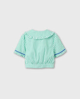 Blusa Rayas Volantes Verde Zippy Verano